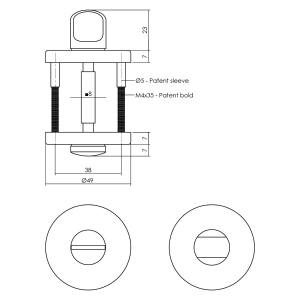 Bad/WC Rosette rund Ø49x7mm Anthrazit | Intersteel