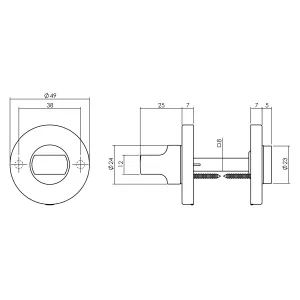 Bad/WC Rosette rund Ø49x7mm Chrom (0016.318660) | hanse-Griff.de