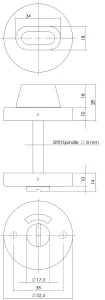 Bad/WC Rosette rund Ø53mm Edelstahl gebürstet (0035.341060) | hanse-Griff.de