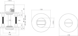 Bad/WC Rosette rund Ø55x3mm Edelstahl gebürstet (0035.342360) | hanse-Griff.de