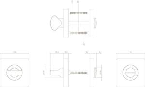 Bad/WC-Rosette verdeckt quadratisch 55x55x10mm Weiss | Intersteel