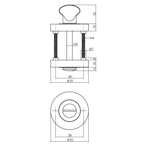 Bad/WC-Rosette verdeckt rund Ø52x10mm Weiss | Intersteel