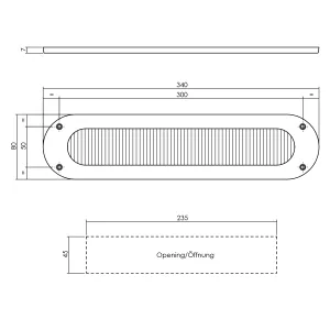 Briefeinwurf Zugluftschutz oval 340x80mm gebürsteter Edelstahl (0035.401502) | hanse-Griff.de