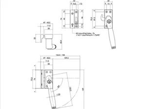 Fensterverriegelung Ton 222 SKG1 rechts abschließbar Nickel matt/Ebenholz | hanse-Griff.de