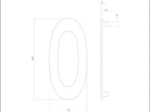 Hausnummer 0 Mattschwarz (0023.402040) | hanse-Griff.de