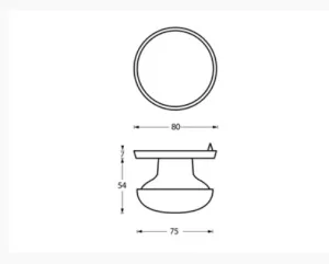 Haustürknauf schwer rund  Ø70mm Chrom (0016.393033) | hanse-Griff.de