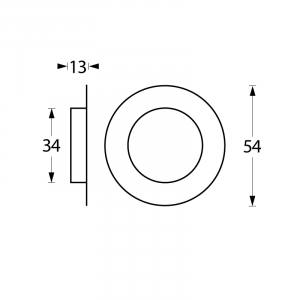 Schiebetürmuschel rund Ø34/54mm gebürsteter Edelstahl | Intersteel