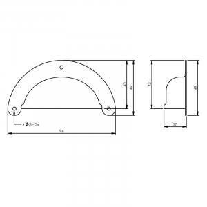 Griffmuschel 96 mm Nickel (0018.881041) | hanse-Griff.de