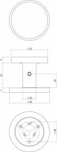 Haustürknauf flach und rund Ø55mm einseitige Montage Aluminium (0082.392911) | hanse-Griff.de