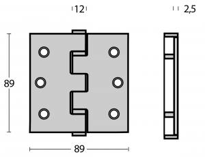 Kugellagerscharnier gerade 89x89x2,5 mm bis 70 kg Mattschwarz (0023.462510) | hanse-Griff.de