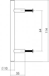 Möbelgriff Ø10x114 mm Edelstahl gebürstet (0035.897710) | hanse-Griff.de