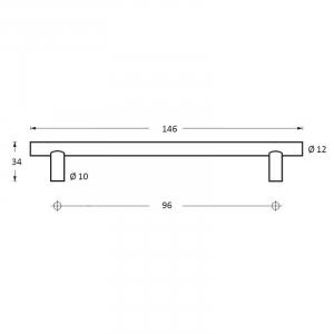 Möbelgriff Ø12x146mm Edelstahl gebürstet (0035.897731) | hanse-Griff.de