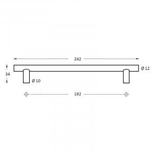 Möbelgriff Ø12x242mm Edelstahl gebürstet (0035.897734) | hanse-Griff.de