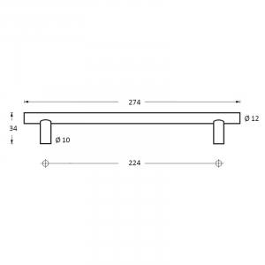 Möbelgriff Ø12x274mm Edelstahl gebürstet (0035.897735) | hanse-Griff.de