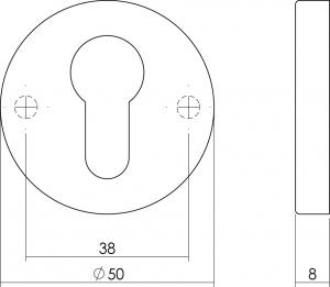 Profilzylinder Rosette rund Ø50mm Messing lackiert (0013.315617) | hanse-Griff.de