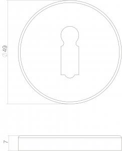 Buntbart Rosette rund Ø49x7mm Messing unlackiert (0010.318616) | hanse-Griff.de