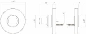 Bad/WC Rosette rund Ø49mm Messing lackiert (0013.318660) | hanse-Griff.de