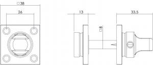 Bad/WC Rosette quadratisch 38x38x5mm Nickel matt (0019.318361) | hanse-Griff.de