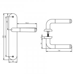 Türgriff Agatha auf blindem Langschild Chrom / Nickel matt (0016.168311) | hanse-Griff.de