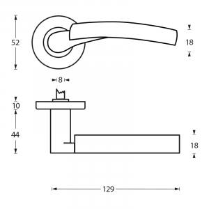 Türklinke 1700 Bryan auf runder Rosette Nickel matt (0019.170002) | hanse-Griff.de