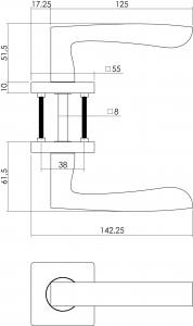 Türklinke 1714 Dean Bad/WC-Rosette Nickel matt (0019.171410) | hanse-Griff.de