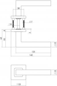 Türklinke 1249 Vierkant Bad/WC-Rosette gebürsteter Edelstahl (0035.124910) | hanse-Griff.de