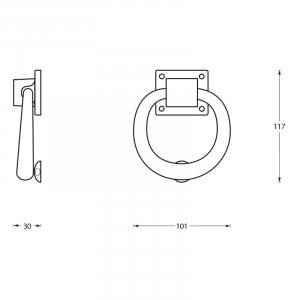 Türklopfer Ringform Chrom (0016.403500) | hanse-Griff.de