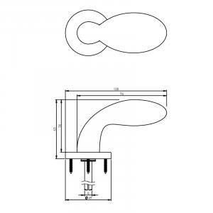 Türknauf Tropfenform auf Rosette Nickel matt | Intersteel