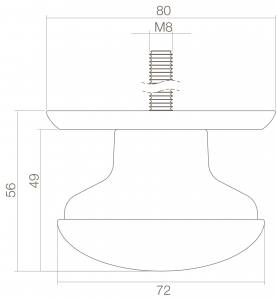 Haustürknauf schwer rund Ø70mm auf Unterlegplatte Messing unlackiert (0010.393033) | hanse-Griff.de