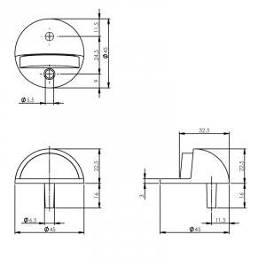 Türstopper Konvex Ø45x22 mm Bodenmontage Chrom (0016.442020) | hanse-Griff.de