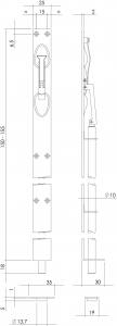 Kantenriegel 150 mm Edelstahl gebürstet (0035.452040) | hanse-Griff.de