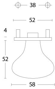 Knauf Pilz fest auf Rosette verdeckt Ø53x5mm mit Stütznocken gebürsteter Edelstahl | Intersteel