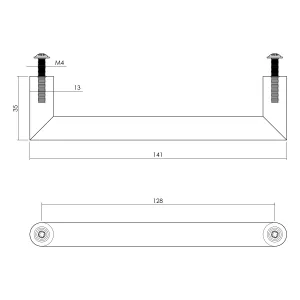 Möbelgriff 90° Gehrung Ø13mm Edelstahl gebürstet (0035.892652) | hanse-Griff.de