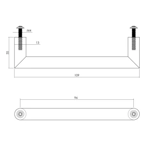 Möbelgriff 90° Gehrung Ø13x109mm Edelstahl gebürstet (0035.892651) | hanse-Griff.de