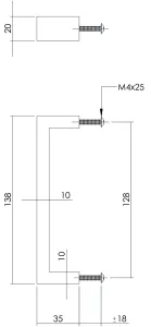 Möbelgriff Vierkant 20x10x138mm Edelstahl gebürstet (0035.892760) | hanse-Griff.de