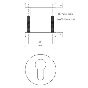 Profilzylinder Rosette rund Ø49x7mm Anthrazitgrau | Intersteel