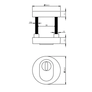 Profilzylinder Sicherheitsrosette SKG3 rund Ø55x12mm mit Kernziehschutz (0016.375100) | hanse-Griff.de