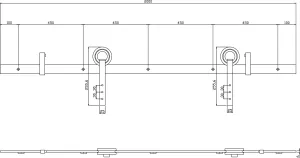 Schiebetürsystem 2000mm Rollen mit offenem Rad 255 mm Edelstahl (0035.450123) | hanse-Griff.de