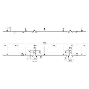 Schiebetürsystem 2000mm Rollen 130mm mattschwarz (0023.450100) | hanse-Griff.de