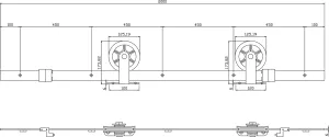 Schiebetürsystem 2000mm Rollen mit Speichen 170mm mattschwarz (0023.450120) | hanse-Griff.de