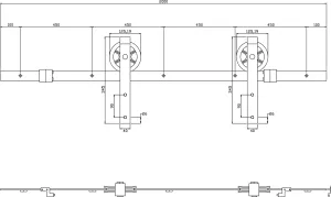 Schiebetürsystem 2000mm Rollen mit Speichen 340mm mattschwarz (0023.450121) | hanse-Griff.de