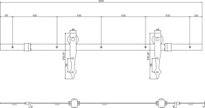 Schiebetürsystem 2000mm Rollen Pfeil 290mm mattschwarz (0023.450124) | hanse-Griff.de