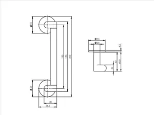 Stoßgriff Munnikhof Dock Black 150-200 mm gebürsteter Edelstahl | Intersteel