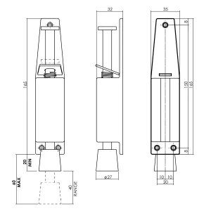 Türfeststeller 35x165mm gebürsteter Edelstahl (0035.444000) | hanse-Griff.de