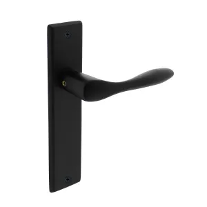 Türgriff Banaan auf Schild blind rechteckig 181x41mm Schwarz | hanse-Griff.de