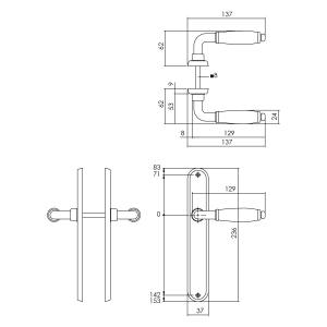 Türgriff Courgette auf Langschild Oval blind Chrom matt | Intersteel