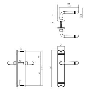 Türgriff Helena auf Langschild Oval blind Altgrau | Intersteel