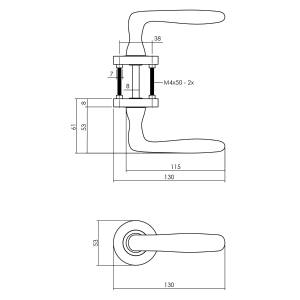 Türklinke Björn auf runder Rosette Ø52x10mm Weiss | hanse-Griff.de