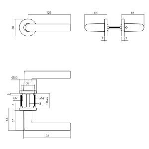 Türklinke Broome auf runder Rosette Ø50x7mm Schwarz | Intersteel