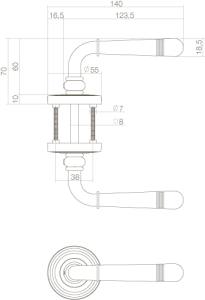 Türklinke Helena auf runder Rosette Ø55x10mm Messing lackiert | Intersteel